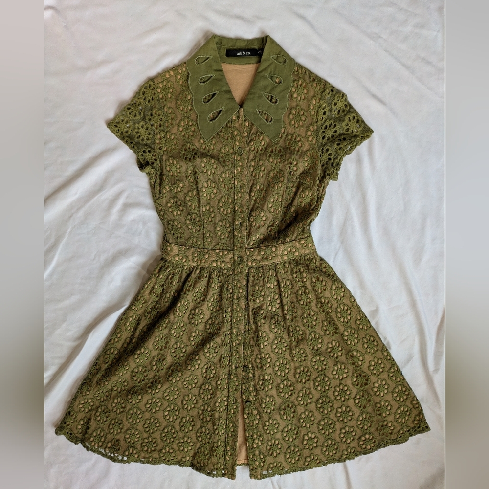 Ark & Co Olive Lace Mini Dress